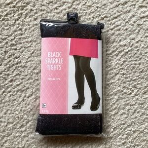 Child’s M/L Black Sparkle Tights
